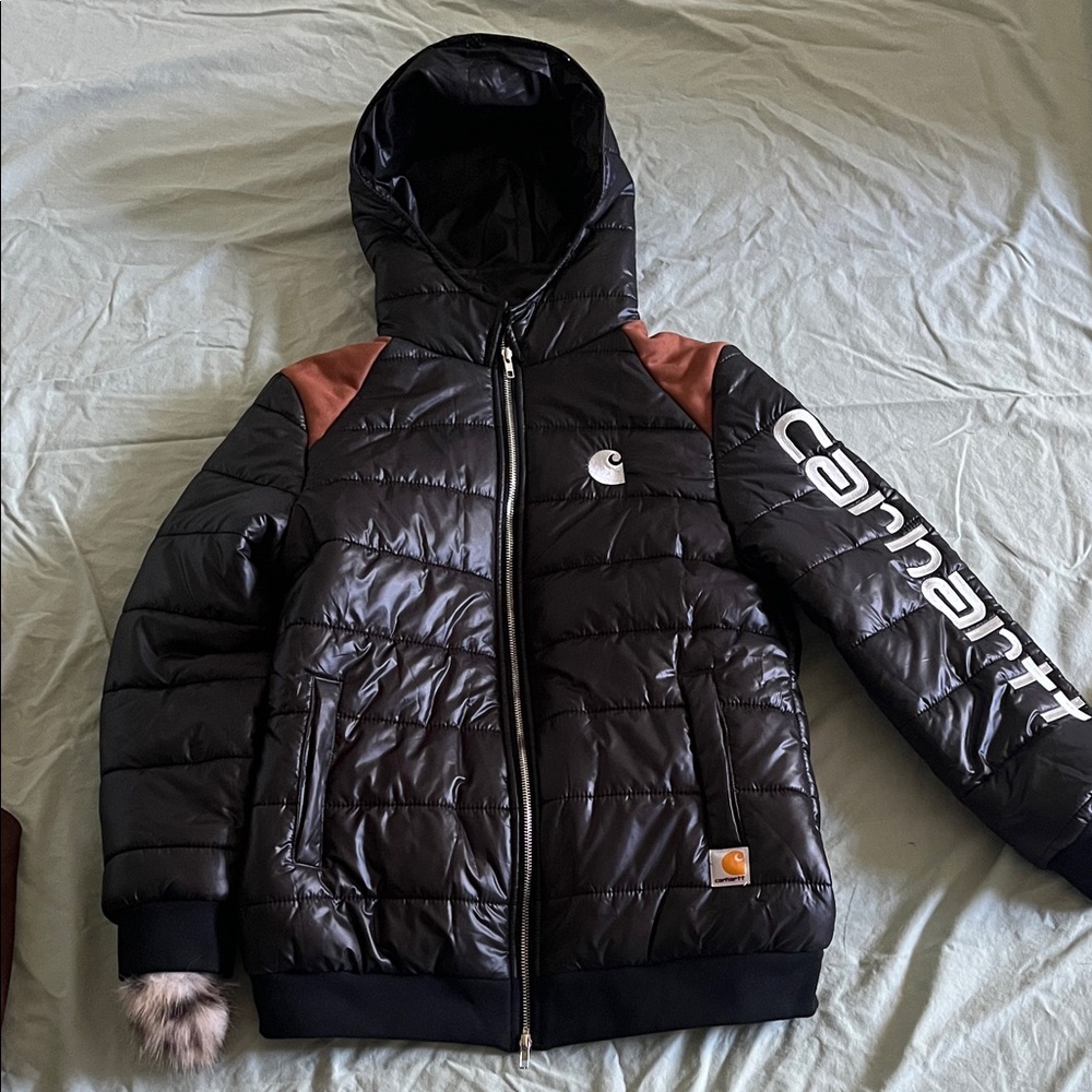 Carhartt Kids Black and Brown Puffer Jacket